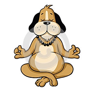 Dog Meditation Cartoon Character