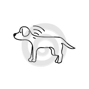 Dog microchip icon on a white background.