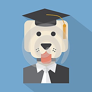 Dog With Mortarboard Pedigree Concept