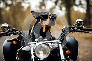 dog motorcycle hasty vacation driver wheel fast hat helmet missy jack russell supply roller engine delivery bike lady italian