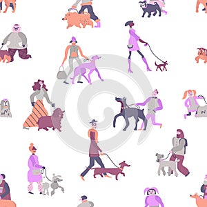 Dog Owners Seamless Pattern