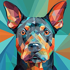 Dog painting in the style of cubism. Painting of a dog in the style of Picasso