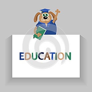 Dog or pappy.. Vector education background.