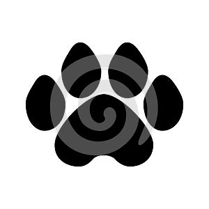 Dog paw black and white vector