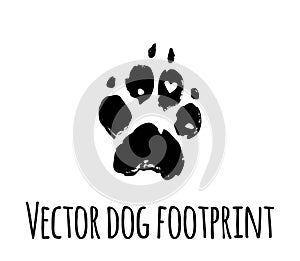 Dog paw footprint footstep vector silhouette photo
