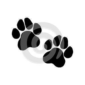 Dog paw print. Paw icon. Vector illustration..