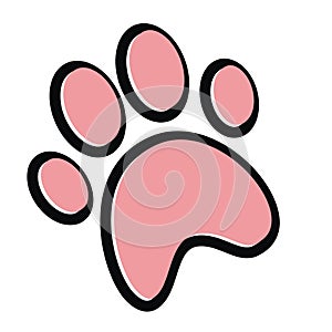 Dogs paw, isolated object, vector icon