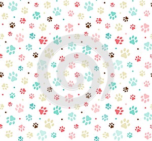 Dog paw print seamless. Template for your design