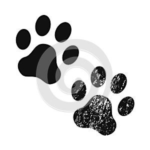 Dog paw print. Vector icon.