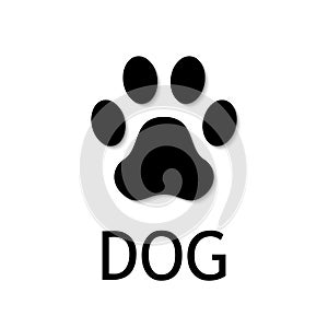 Dog paw print. Vector icon.