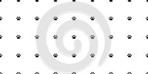 Dog paw seamless pattern cat footprint bear vector french bulldog kitten cartoon isolated tile background repeat wallpaper scarf d