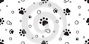 dog paw seamless pattern cat footprint vector soap bubble pet french bulldog puppy kitten bear cartoon doodle