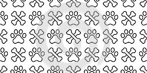 Dog paw seamless pattern crossbones cat footprint french bulldog vector puppy kitten pet breed cartoon doodle isolated repeat wall