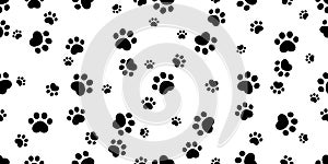 Dog paw seamless pattern footprint cat french bulldog vector cartoon repeat wallpaper tile background scarf isolated illustration