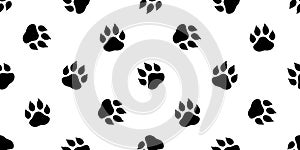 Dog paw seamless pattern footprint vector bear polar cat pet french bulldog cartoon scarf isolated repeat wallpaper tile backgroun