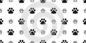 Dog Paw seamless pattern footprint vector pet cat scarf isolated cartoon repeat wallpaper tile background design