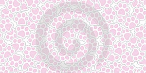 Dog Paw Seamless Pattern vector Cat paw foot print isolated wallpaper repeat background pink