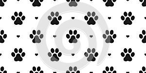 Dog Paw Seamless pattern vector heart valentine isolated Cat Paw puppy kitten wallpaper background