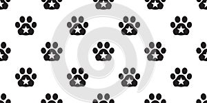 Dog Paw seamless pattern vector star footprint pet cat scarf isolated cartoon repeat wallpaper tile background design