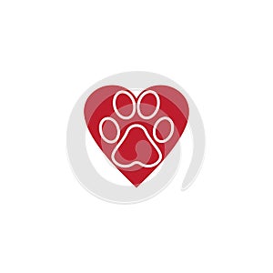 Dog paw vector footprint icon
