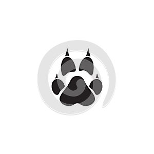 Dog paw vector footprint icon