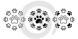 Dog paw vector footprint icon cat french bulldog cartoon symbol character illustration doodle design