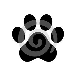 Dog paw vector footprint icon french bulldog cartoon character symbol illustration doodle design