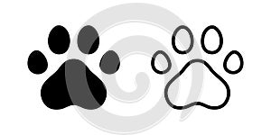 Dog paw vector footprint icon logo french bulldog cat character cartoon symbol illustration doodle design