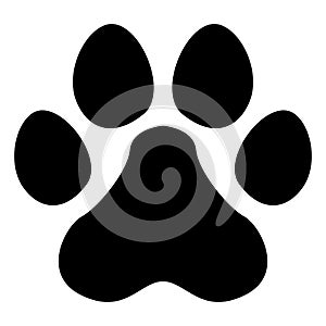 Dog paw vector icon design. Flat animal footprint icon