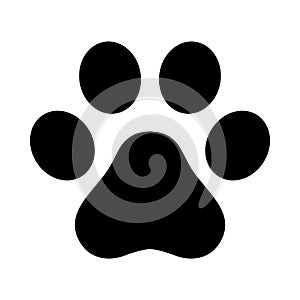Dog paw vector icon footprint logo symbol graphic illustration french bulldog cartoon cat