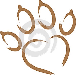 Dog Paw, Wolf Paw, Logo, Button and Logo, Animals Logo, Dogs Logo