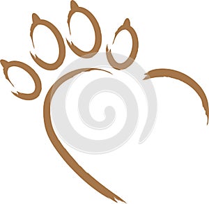 Dog Paw, Wolf Paw, Logo, Button and Logo, Animals Logo, Dogs Logo