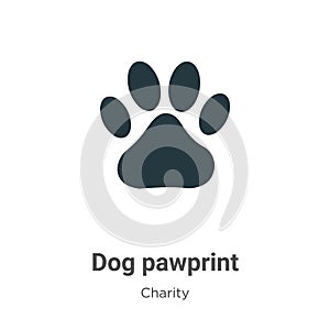 Dog pawprint vector icon on white background. Flat vector dog pawprint icon symbol sign from modern charity collection for mobile photo