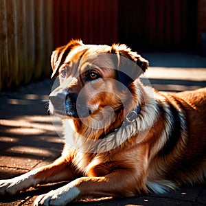 Dog pet animal living in nature, domesticated