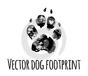 Dog pet paw footprint footstep paw print vector silhouette photo
