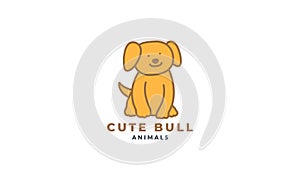 Dog or pet sit smile cute cartoon logo vector illustration design image