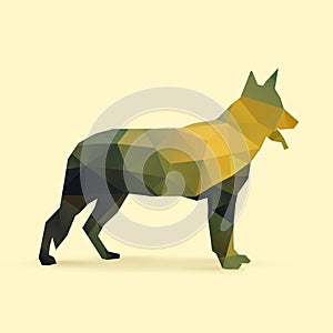 Dog polygon silhouette