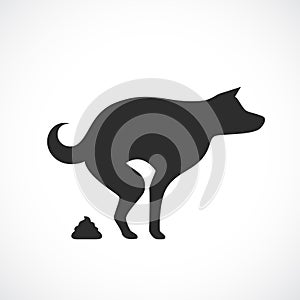 Dog poop silhouette icon