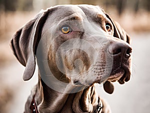Dog Portrait: Brown Weimaraner Puppy
