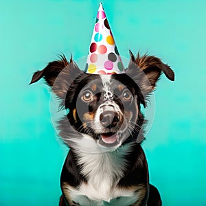 dog portrait captures the essence of a furry companion in a professional studio setting.