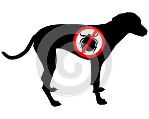 Dog prohibition sign for ticks