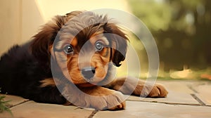 Dog puppy in a charming digital illustration - AI Illustrated Content