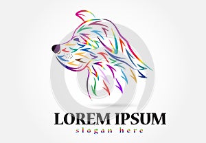 Dog puppy logo colorful vector