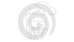 Dog in Santa Claus hat laser animation