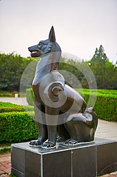The dog sculpture photo