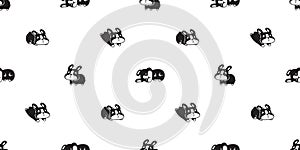 dog seamless pattern french bulldog vector running sleeping puppy pet cartoon doodle