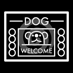 Dog shelter simple vector icon. Black and white illustration of house for Homeless dogs. Outline linear icon.