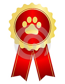 Dog show award ribbon