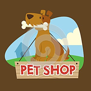 Dog sign for petshop mascot