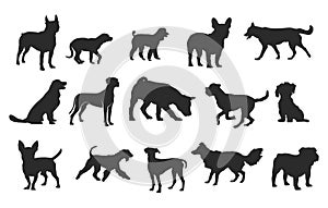 Dog silhouette, Dog silhouettes, Dog breeds silhouette, Dog icon, Dog clipart, Dog logo